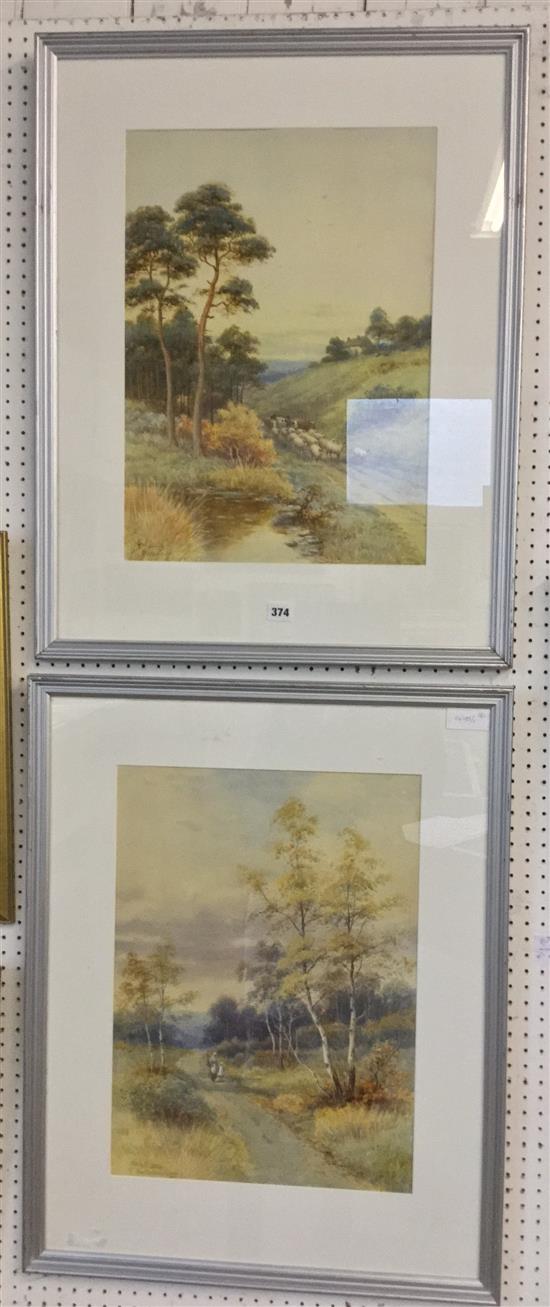 Harold Lawes (1865-1940), A Hampshire Lane & Near Chislehurst Surrey, signed & inscribed, watercolour etc (-)